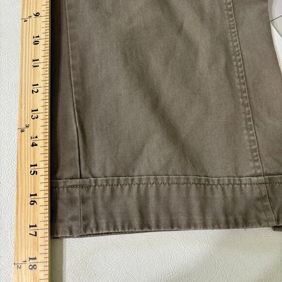 Merrell Straight Leg Capri Pants 100% Cotton Faux Cuff Light Brown Size 10 - Picture 10 of 12